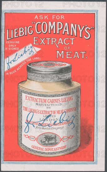 Liebig Company Meat extract, 1880s. Artist: Unknown