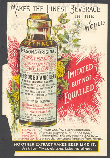 Newball & Mason Extract of Herbs, 1890s. Artist: Unknown