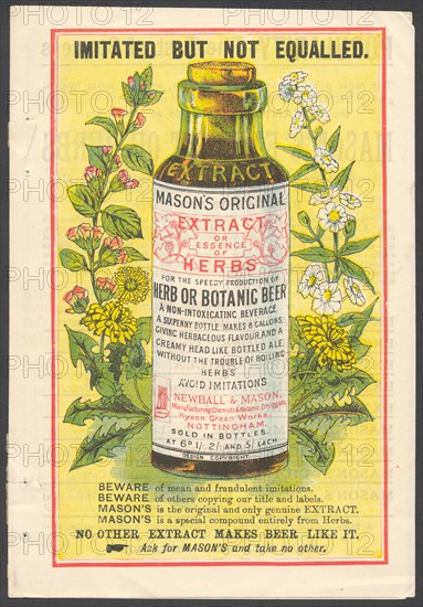 Newball & Mason Extract of Herbs, 1890s. Artist: Unknown