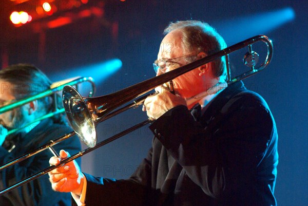 Chris Barber, Brecon Jazz Festival, Powys, Wales. Artist: Brian O'Connor