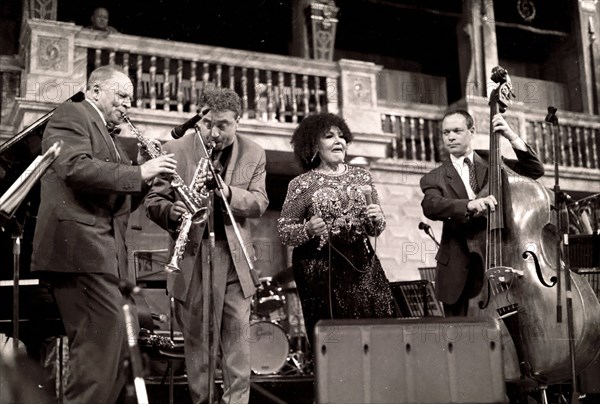 John Dankworth, Tim Garland, Cleo Laine and Alec Dankworth, The Globe, London, 2000. Artist: Brian O'Connor