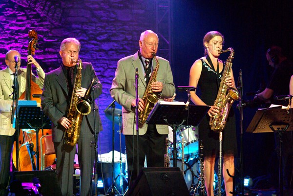 Jimmy Hastings, Scott Hamilton and Jo Fooks, Brecon Jazz Festival, Powys, Wales. Artist: Brian O'Connor