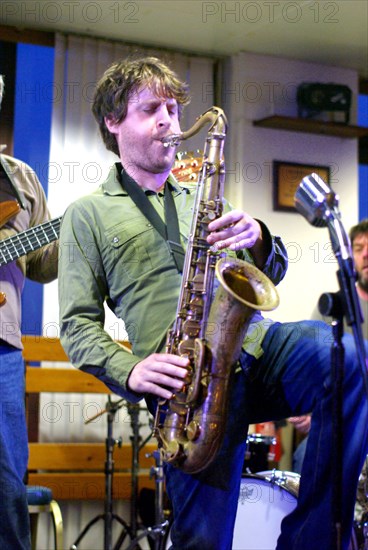 Ben Castle, saxophonist, Jazz Hastings, East Sussex.  Artist: Brian O'Connor