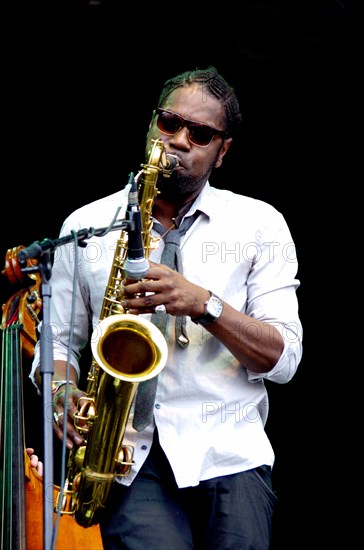 Soweto Kinch, Love Supreme Jazz Festival, Glynde, East Sussex, 2013. Artist: Brian O'Connor