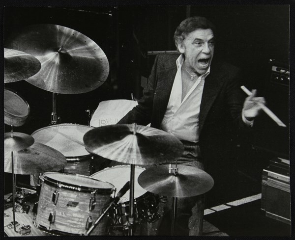 Buddy Rich in concert at the Forum Theatre, Hatfield, Hertfordshire, March 1980. Artist: Denis Williams