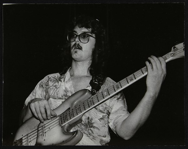 Dave Carpenter, bass guitarist with Buddy Rich's band, at the Royal Festival Hall, London, 1985. Artist: Denis Williams