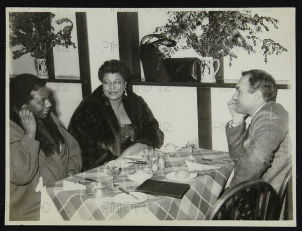 Ella Fitzgerald with her sister and record producer and impresario Norman Granz, Bristol, 1955. Artist: Denis Williams