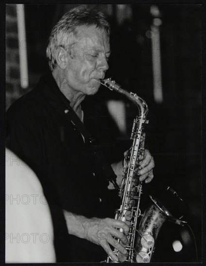 Pat Crumly playing alto saxophone at The Fairway, Welwyn Garden City, Hertfordshire, 10 May 1998. Artist: Denis Williams