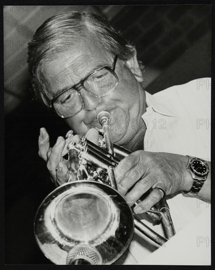 Trumpeter Leon Calvert playing at The Fairway, Welwyn Garden City, Hertfordshire, 1993. Artist: Denis Williams