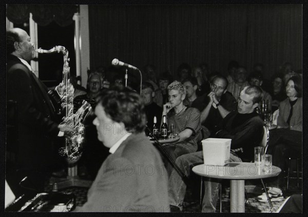 Benny Golson and Steve Melling playing at The Fairway, Welwyn Garden City, Hertfordshire, 1998. Artist: Denis Williams