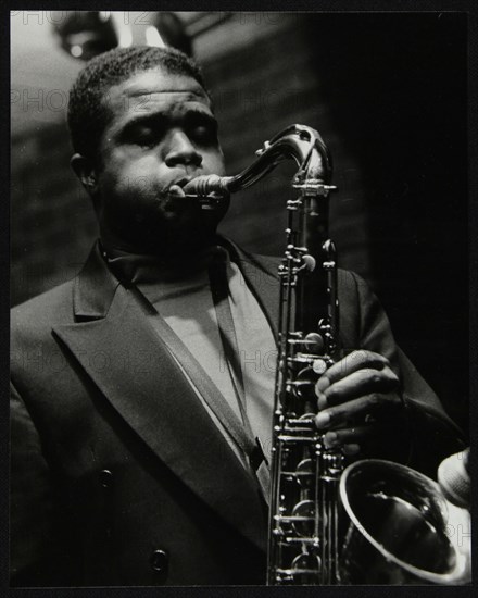 Rickey Woodard playing tenor saxophone at The Fairway, Welwyn Garden City, Hertfordshire, 15 De Artist: Denis Williams