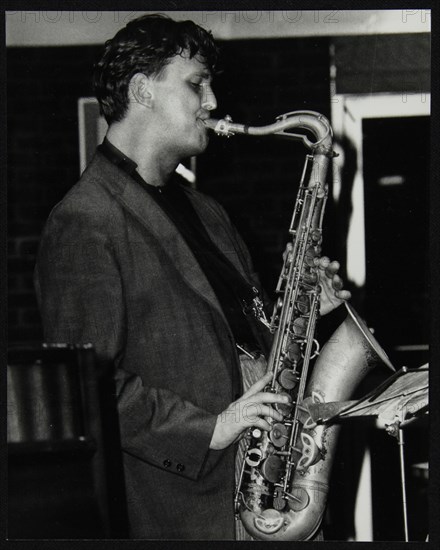 Ed Jones playing tenor saxophone at The Fairway, Welwyn Garden City, Hertfordshire, 1992. Artist: Denis Williams