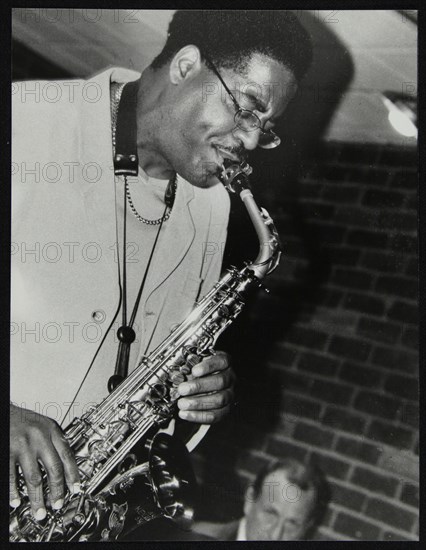 Alto saxophonist Brad Leali playing at The Fairway, Welwyn Garden City, Hertfordshire, 2000. Artist: Denis Williams