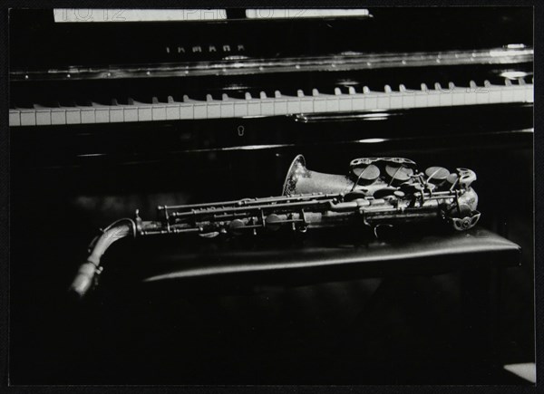 Saxophone and piano, The Fairway, Welwyn Garden City, Hertfordshire, 7 May 2000. Artist: Denis Williams