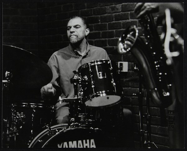 Drummer Derek Gale playing at The Fairway, Welwyn Garden City, Hertfordshire, 31 October 1999. Artist: Denis Williams