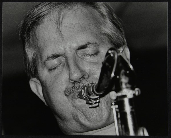 Scott Hamilton playing tenor saxophone at The Fairway, Welwyn Garden City, Hertfordshire, 1999. Artist: Denis Williams