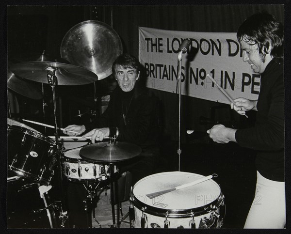 Drummers Kenny Clare Les DeMerle, London 1979. Artist: Denis Williams