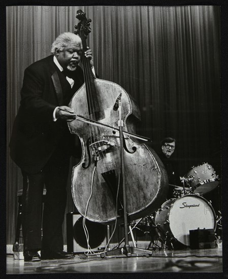 Arvell Shaw and Barrett Deems on stage, Stevenage, Hertfordshire, 1984. Artist: Denis Williams