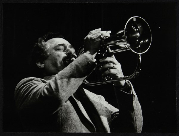 Shorty Rogers playing the flugelhorn, Hemel Hempstead, Hertfordshire, 1983. Artist: Denis Williams