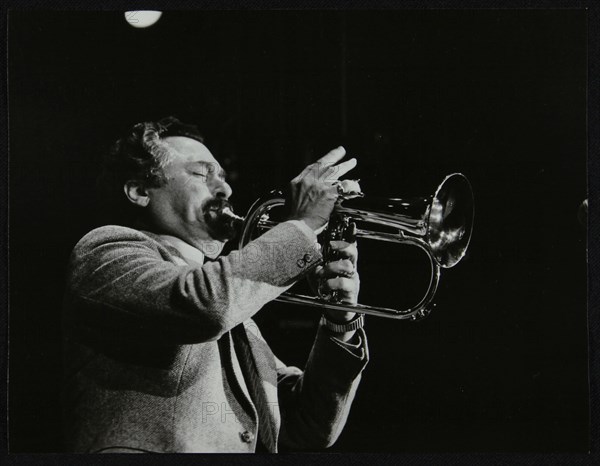 Shorty Rogers playing the flugelhorn, Hemel Hempstead, Hertfordshire, 1983. Artist: Denis Williams