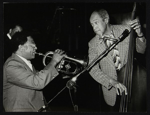 Clark Terry and Slam Stewart playing at the Capital Radio Jazz Festival, London, 1980. Artist: Denis Williams
