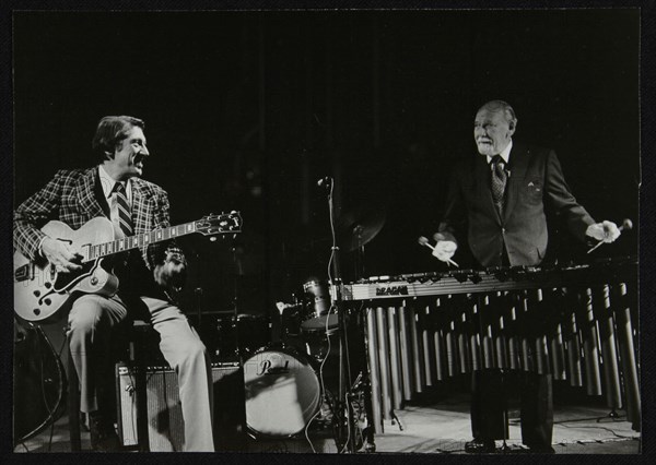 Tal Farlow (guitar) and Red Norvo (vibraphone) playing at Wallingford, Oxfordshire, 1981. Artist: Denis Williams