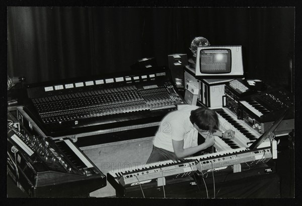 German electronic musician Klaus Schulze at the Forum Theatre, Hatfield, Hertfordshire, 1983. Artist: Denis Williams