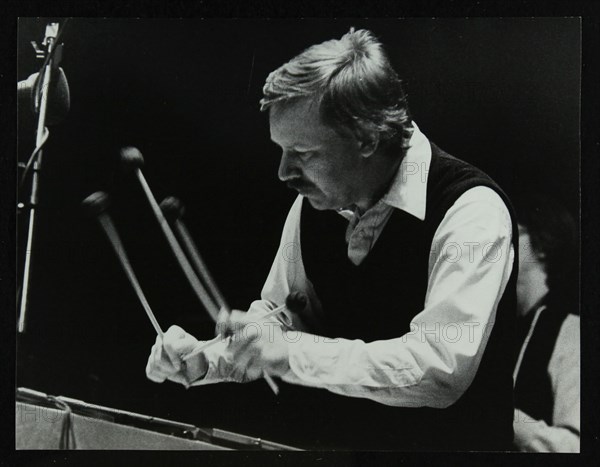 Vibraphonist Gary Burton playing at the Forum Theatre, Hatfield, Hertfordshire, 29 November 1980. Artist: Denis Williams