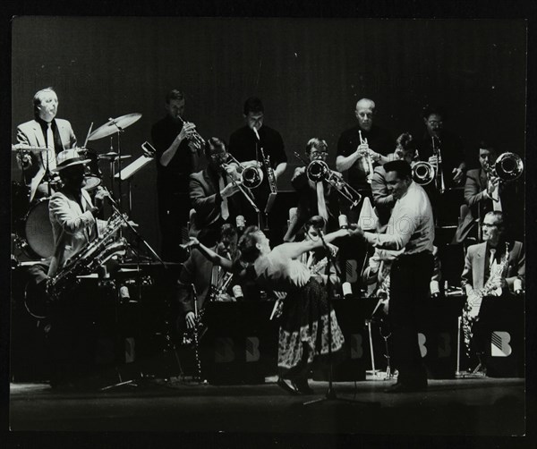 Swing Machine in concert at the Forum Theatre, Hatfield, Hertfordshire, 18 February 1986. Artist: Denis Williams