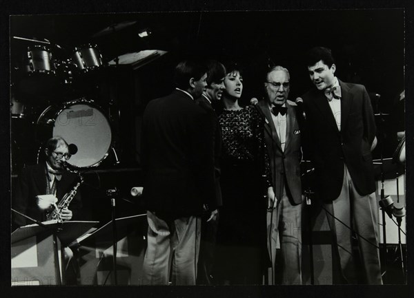 The Herb Miller Orchestra in concert at the Forum Theatre, Hatfield, Hertfordshire, 1985.  Artist: Denis Williams