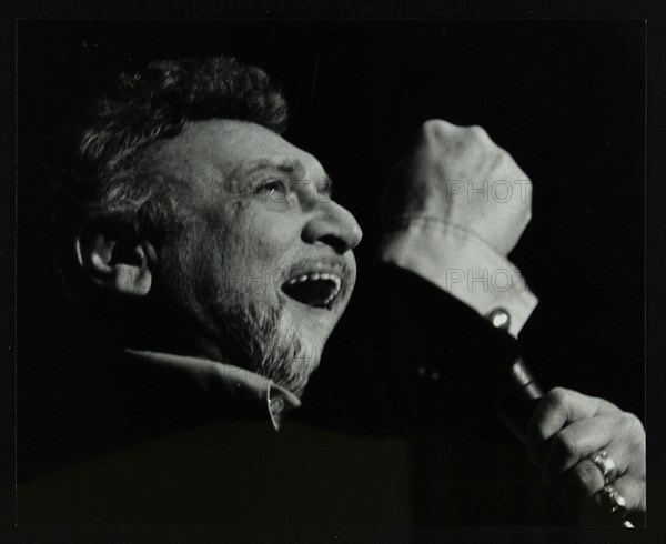 Frankie Laine on stage at the Forum Theatre, Hatfield, Hertfordshire, 10 May 1982. Artist: Denis Williams