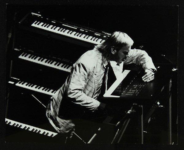 Rick Wakeman performing at the Forum Theatre, Hatfield, Hertfordshire, 6 October 1987. Artist: Denis Williams