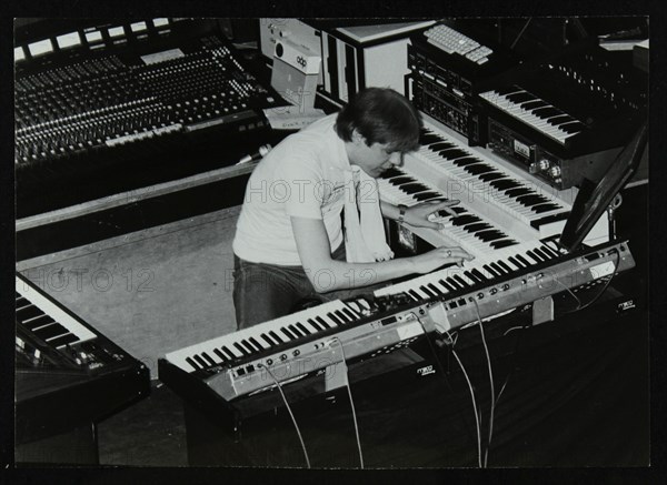 German electronic musician Klaus Schulze at the Forum Theatre, Hatfield, Hertfordshire, 1983. Artist: Denis Williams