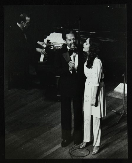 Billy Eckstine on stage with his daughter Gina at the Forum Theatre, Hatfield, Hertfordshire, 1980. Artist: Denis Williams