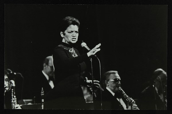 Lita Roza singing with the Ted Heath Orchestra at the Forum Theatre, Hatfield, Hertfordshire, 1983. Artist: Denis Williams