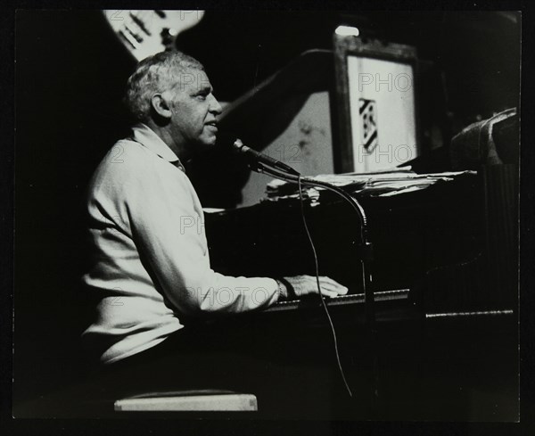 Buddy Rich on piano on his last appearance at the Forum Theatre, Hatfield, Hertfordshire, 1986. Artist: Denis Williams