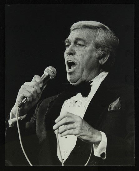 Howard Keel singing at the Forum Theatre, Hatfield, Hertfordshire, 14 May 1983. Artist: Denis Williams