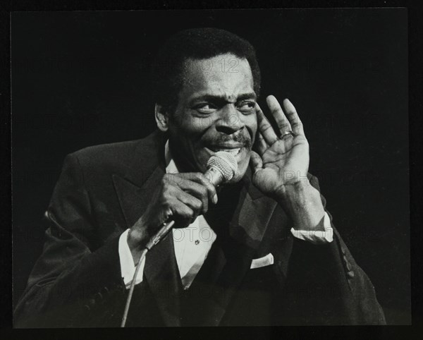 Brook Benton singing at the Forum Theatre, Hatfield, Hertfordshire, 28 October 1984. Artist: Denis Williams