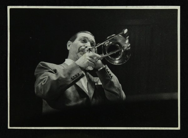 Jack Teagarden playing the trombone, 1950s. Artist: Denis Williams