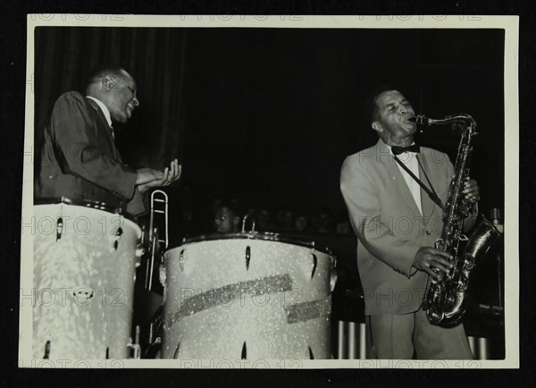 The Lionel Hampton Orchestra in concert at Colston Hall, Bristol, 1956. Artist: Denis Williams