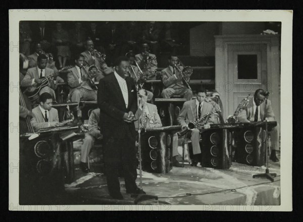 The Count Basie Orchestra in concert, c1950s. Artist: Denis Williams