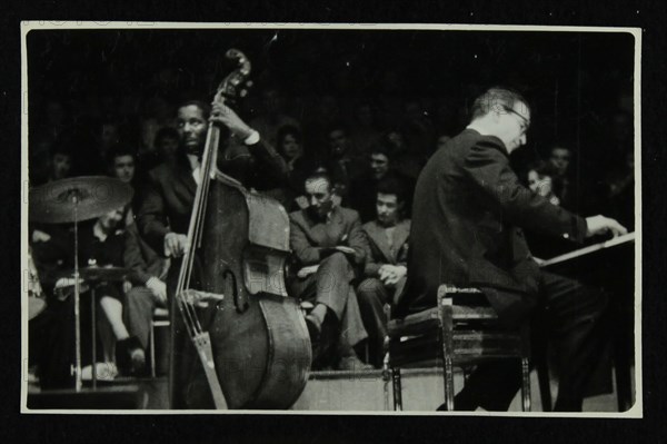 The Dave Brubeck Quartet in concert at Colston Hall, Bristol, 1958. Artist: Denis Williams