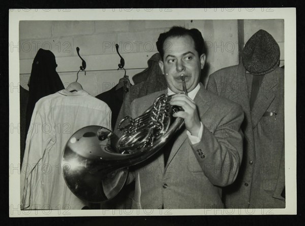 Irving Rosenthal with a French horn, c1950s. Artist: Denis Williams