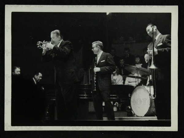 The Eddie Condon All Stars in concert, Colston Hall, Bristol, 1957. Artist: Denis Williams