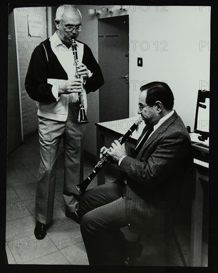 Clarinetists Terry Lightfoot and Peanuts Hucko, Potters Bar, Hertfordshire, 1986. Artist: Denis Williams