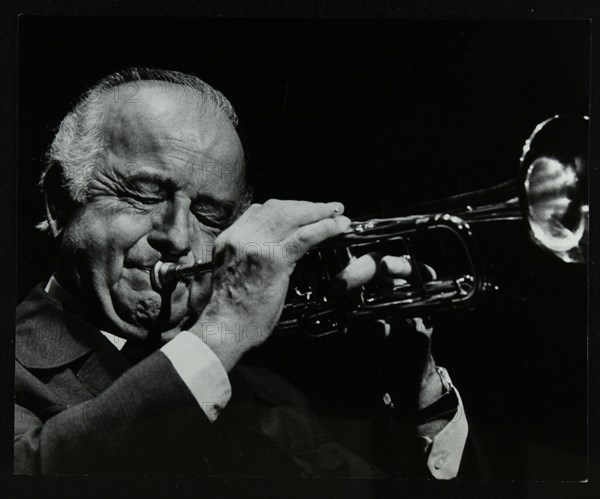 Trumpeter Kenny Baker playing at the Forum Theatre, Hatfield, Hertfordshire, 1978. Artist: Denis Williams