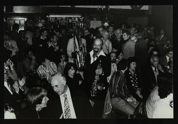 Saxophonists Red Holloway and Sonny Stitt at The Bell, Codicote, Hertfordshire, 24 November 1980. Artist: Denis Williams