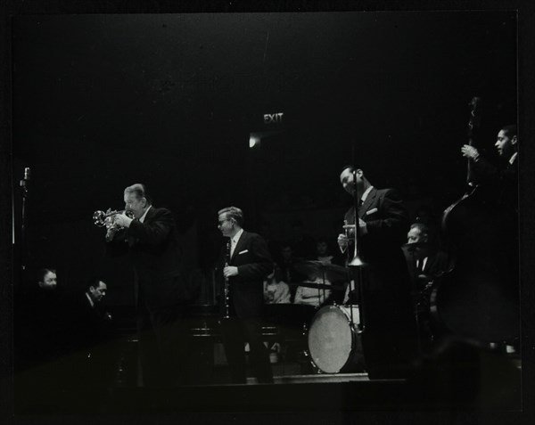 The Eddie Condon All Stars on stage at Colston Hall, Bristol, 1957. Artist: Denis Williams