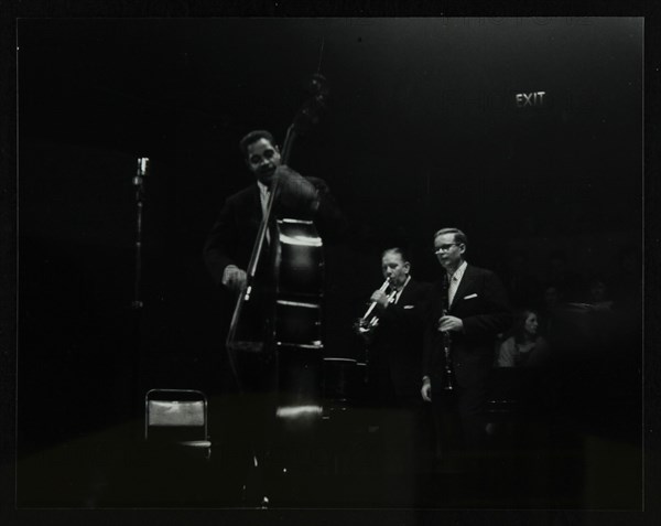 The Eddie Condon All Stars on stage at Colston Hall, Bristol, 1957. Artist: Denis Williams