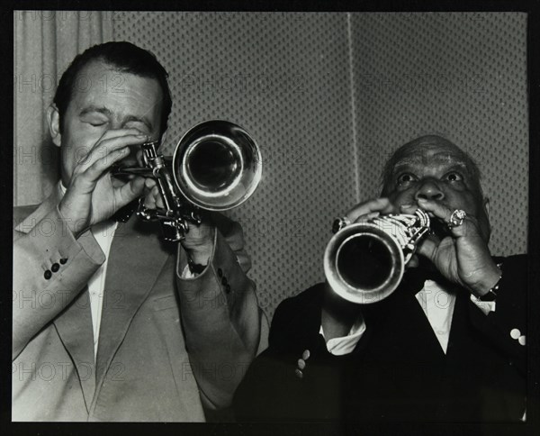 Humphrey Lyttelton and Sidney Bechet at Colston Hall, Bristol, 1956. Artist: Denis Williams